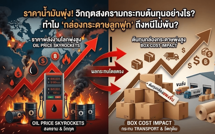 ผลกระทบของราคาน้ำมันและพลังงาน ที่มีต่อต้นทุนกล่องกระดาษลูกฟูกและค่าขนส่ง